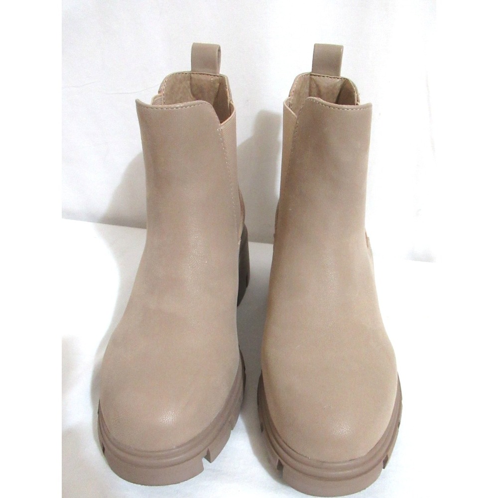 MIA Ivy Size 6.5 Lug Sole Leather Chelsea Boot Women's Stone Brus (Tan) - Picture 3 of 10